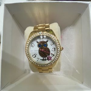 Betsey Johnson Gold Owl Watch